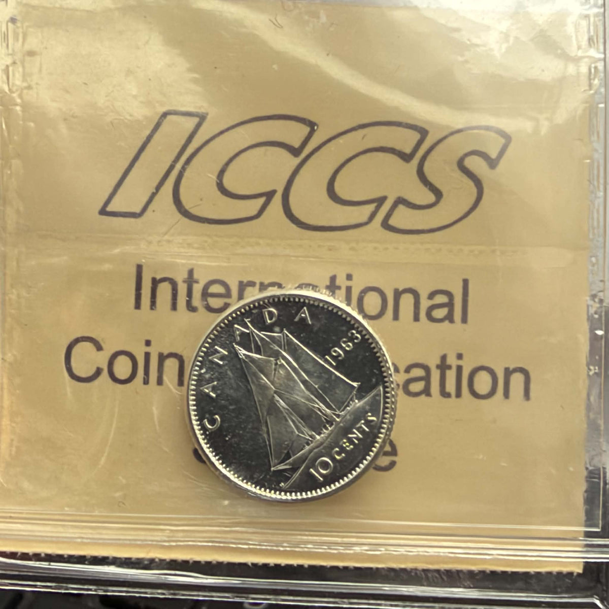 1963 Canadian dime Elizabeth II obverse, ICCS MS65 Heavy Cameo, certification XOU 763