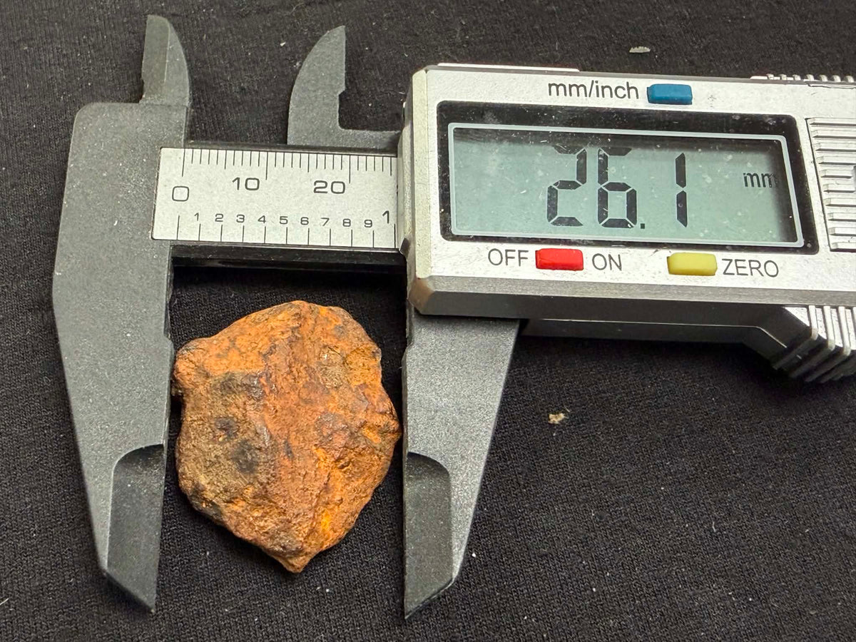 Whitecourt meteorite on precision scale reading 28.356g