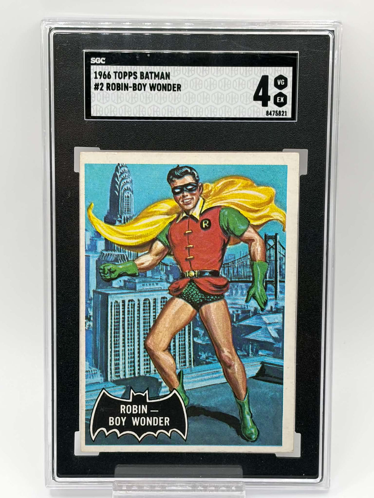 1966 Topps Batman #2 Robin–Boy Wonder Canadian printing, SGC 4 VG/EX certification 8475821, front