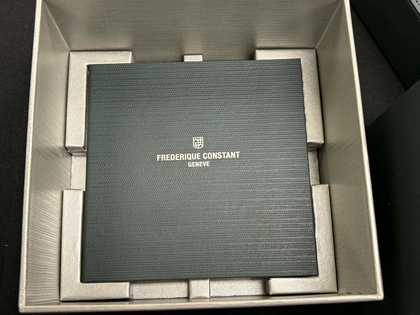 Frédérique Constant original box with Certificate of Authenticity, International Warranty, and User Manual cards
