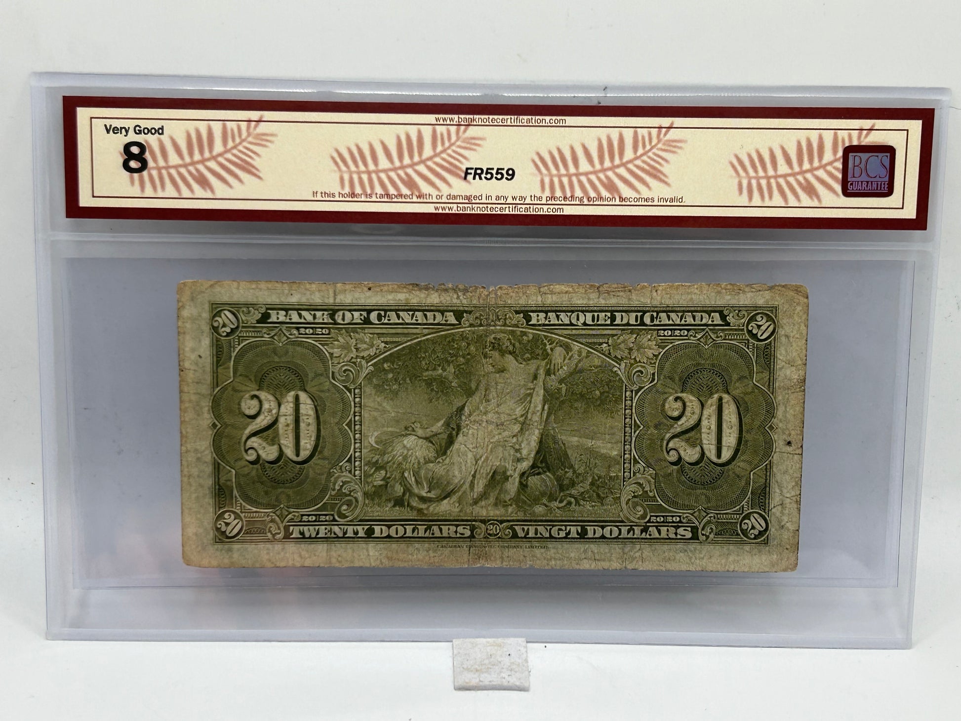 1937 Bank of Canada $20 BC-25b Gordon-Towers BCS Very Good 8 - Obverse