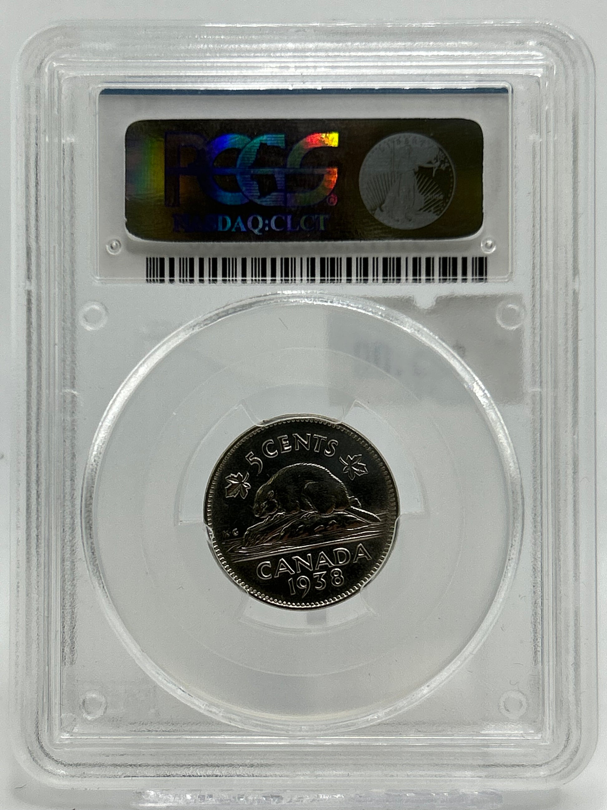 1938 Canada 5 Cents PCGS AU 58 King George VI — Obverse
