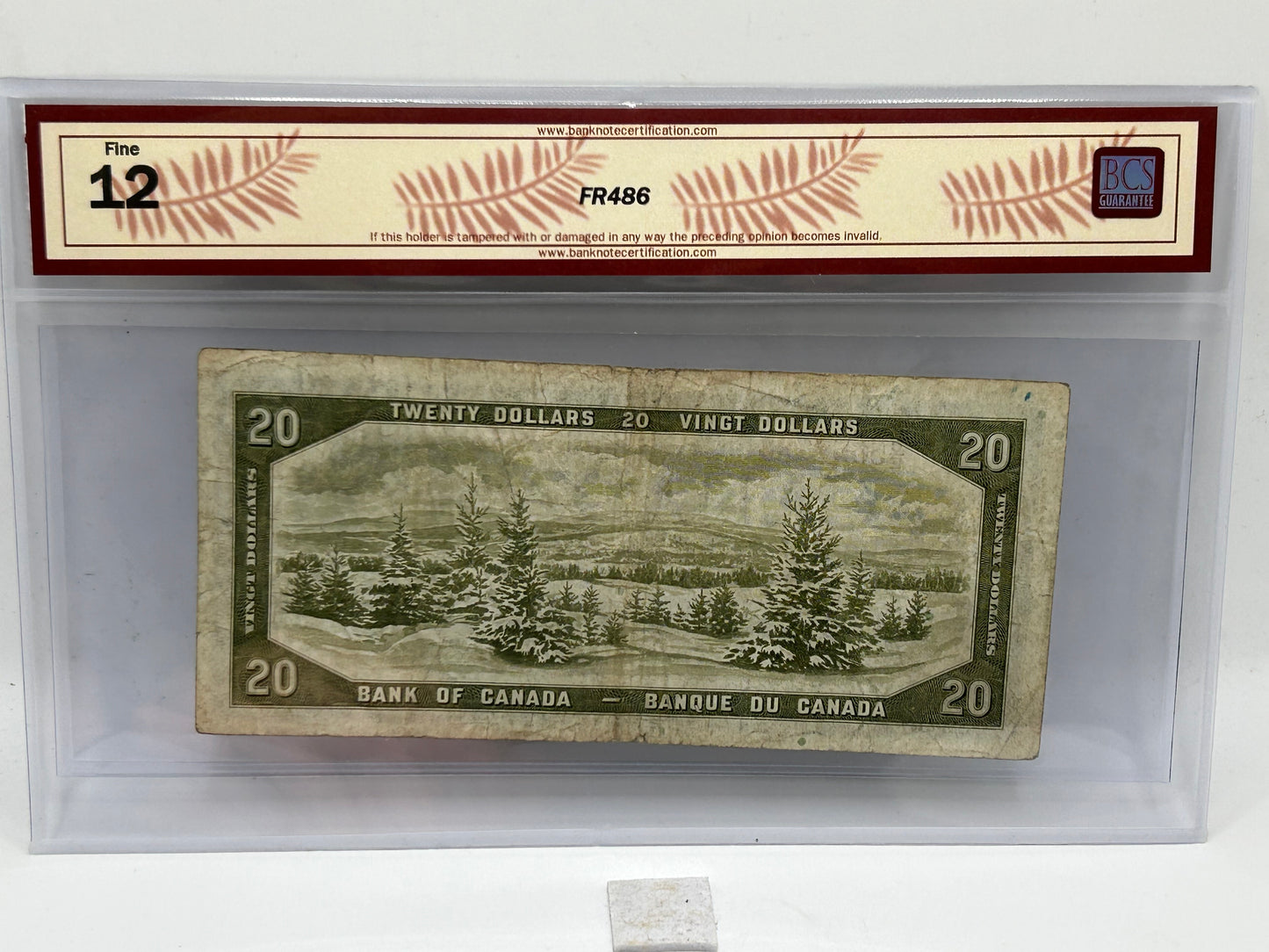 1954 Bank of Canada $20 BC-33b Beattie-Coyne Devil's Face BCS Fine 12 - Reverse