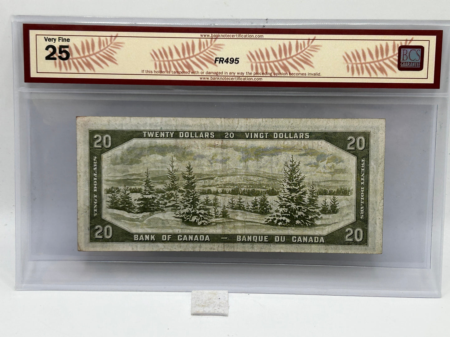 1954 Bank of Canada $20 BC-33a Coyne-Towers Devil's Face BCS Very Fine 25 - Reverse