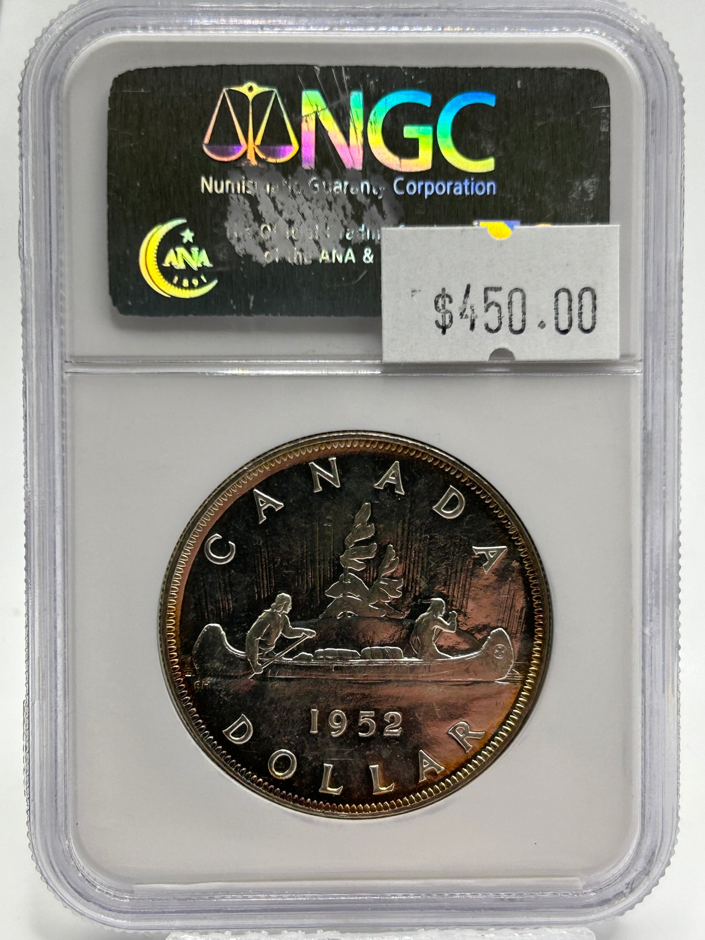1952 Canada Silver Dollar NGC MS 65 Normal Waterlines — Voyageur Reverse