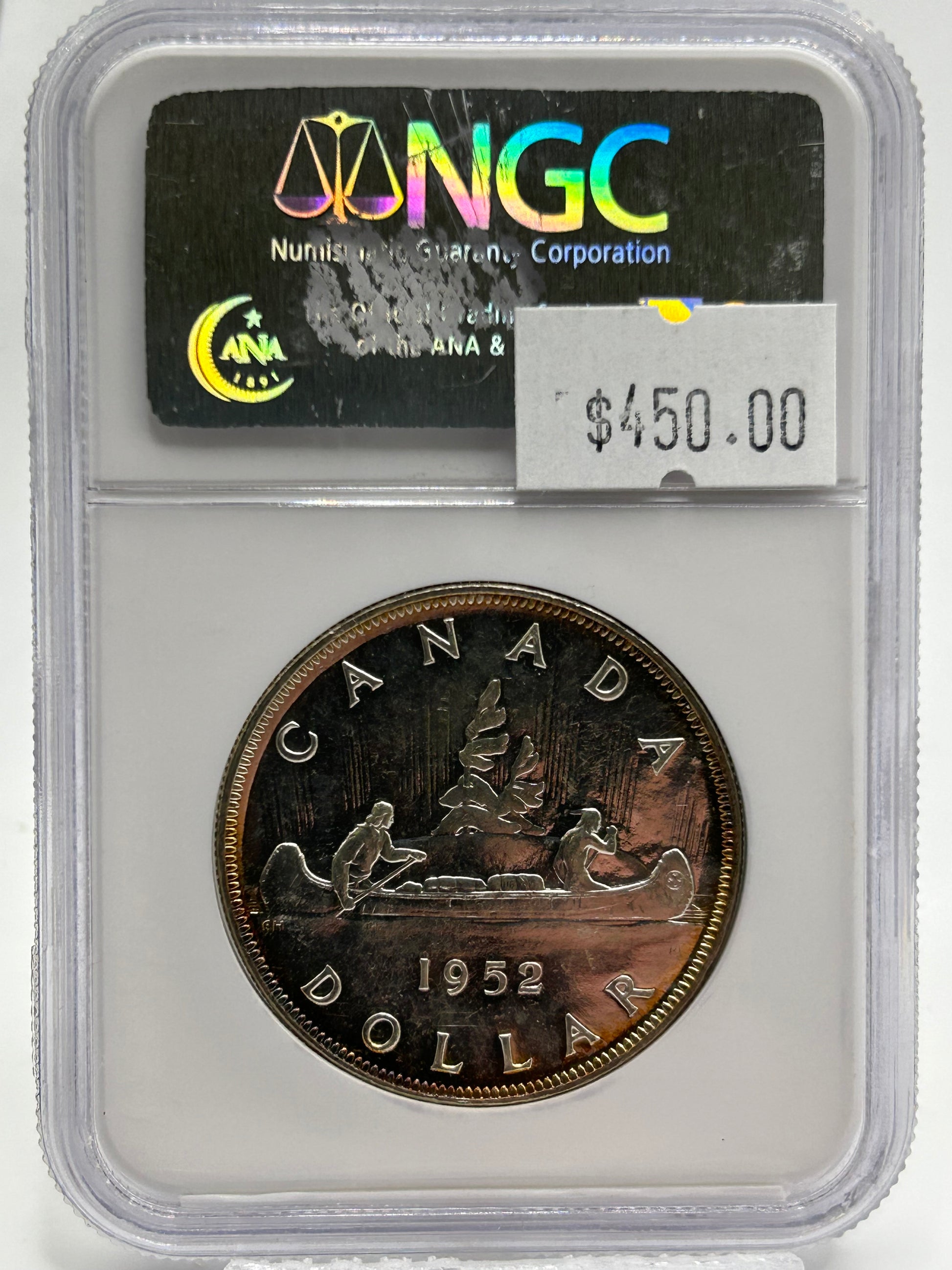 1952 Canada Silver Dollar NGC MS 65 Normal Waterlines — Voyageur Reverse