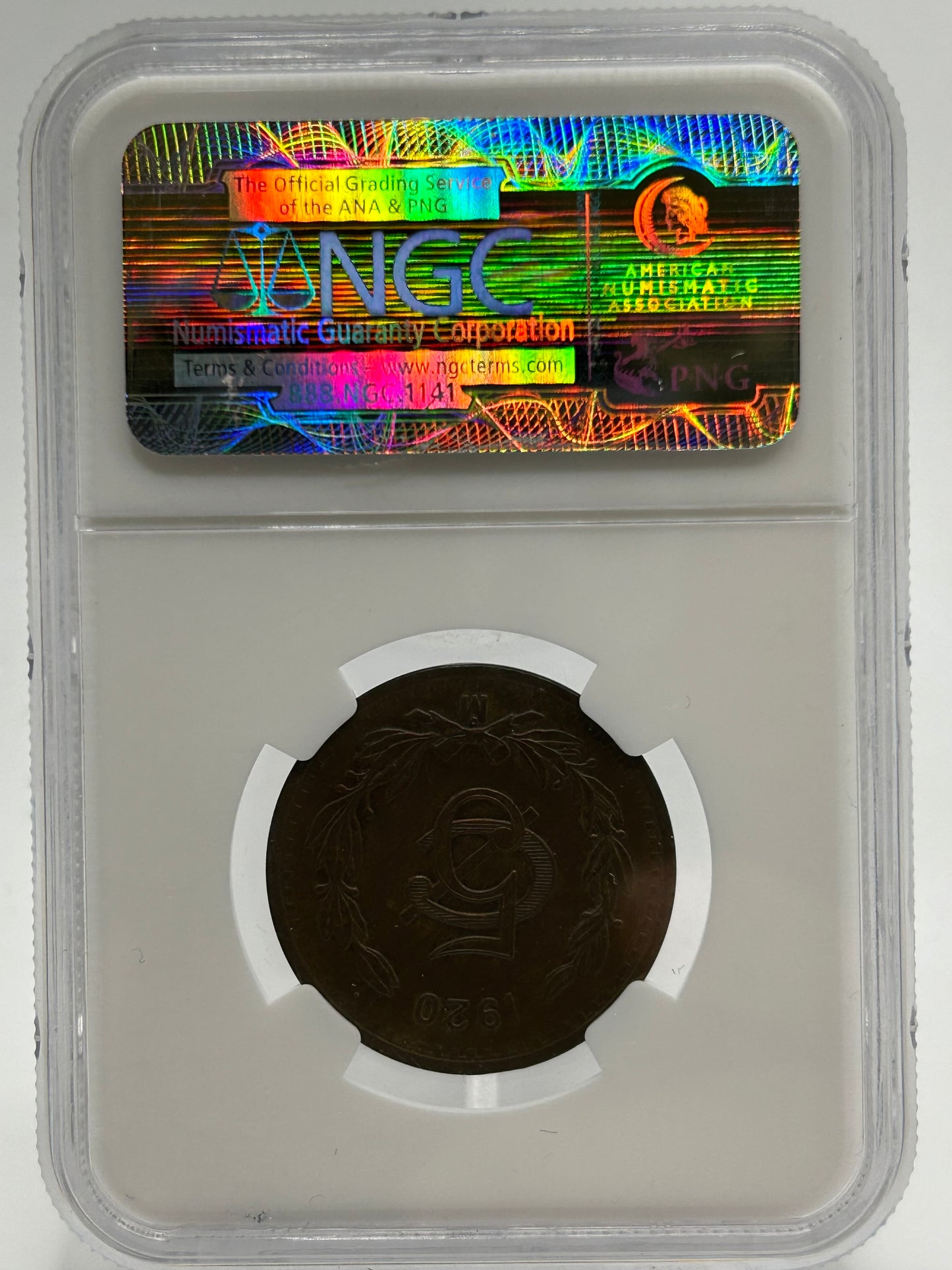 1920 Mo Mexico 5 Centavos NGC AU 55 BN — Reverse
