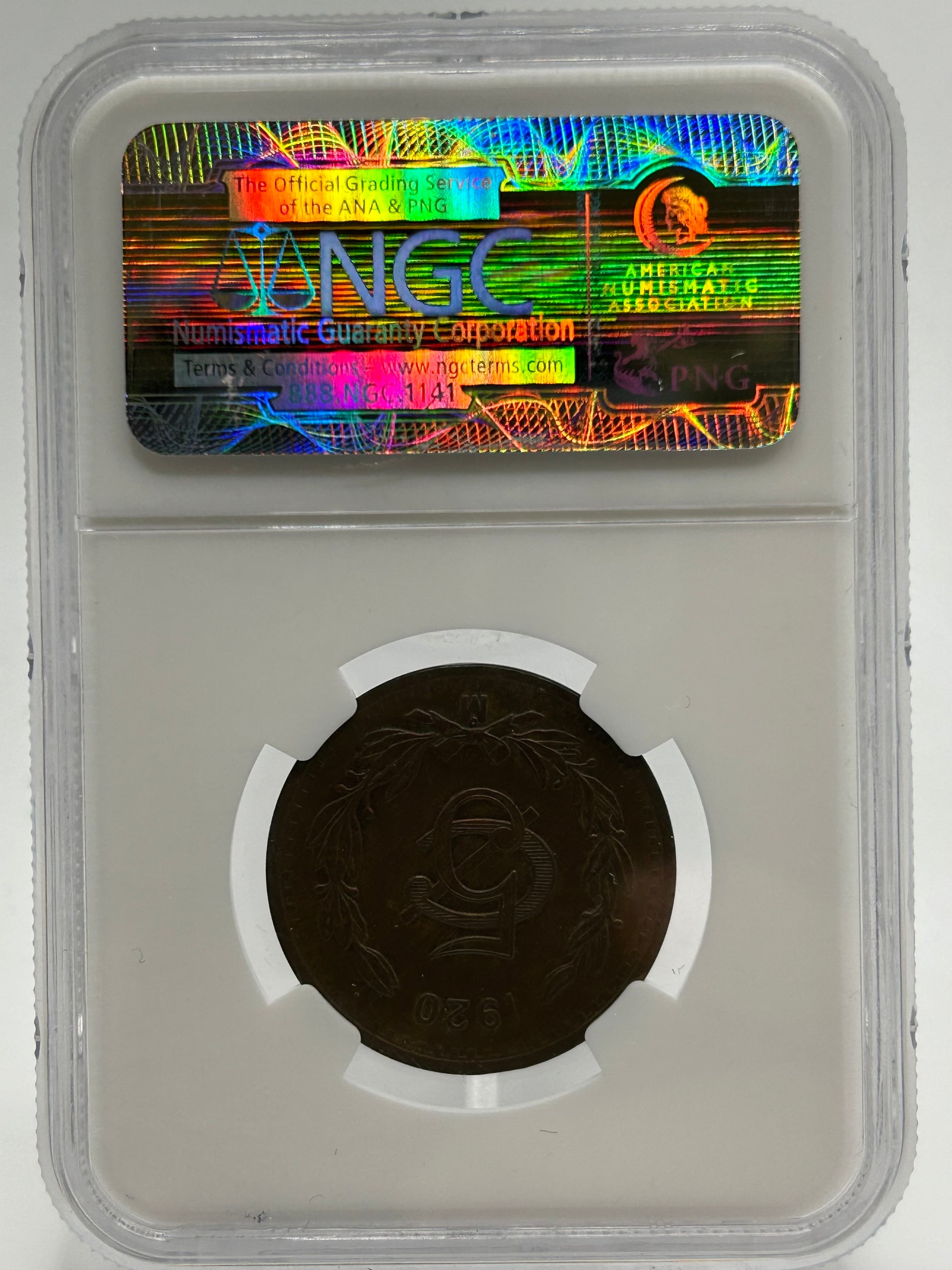 1920 Mo Mexico 5 Centavos NGC AU 55 BN — Reverse
