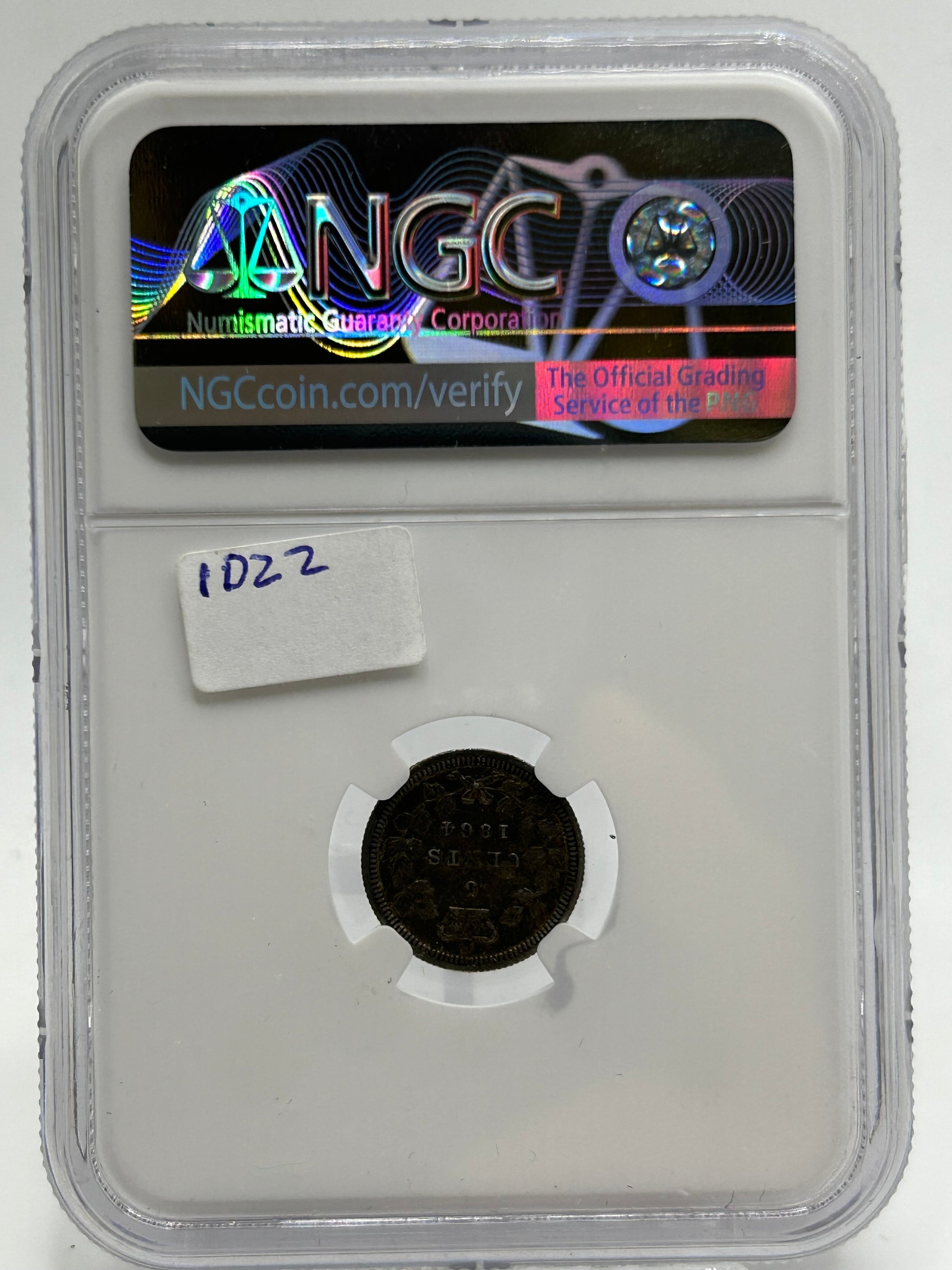 1864 New Brunswick 5 Cents NGC AU 50 Large 6 — Reverse