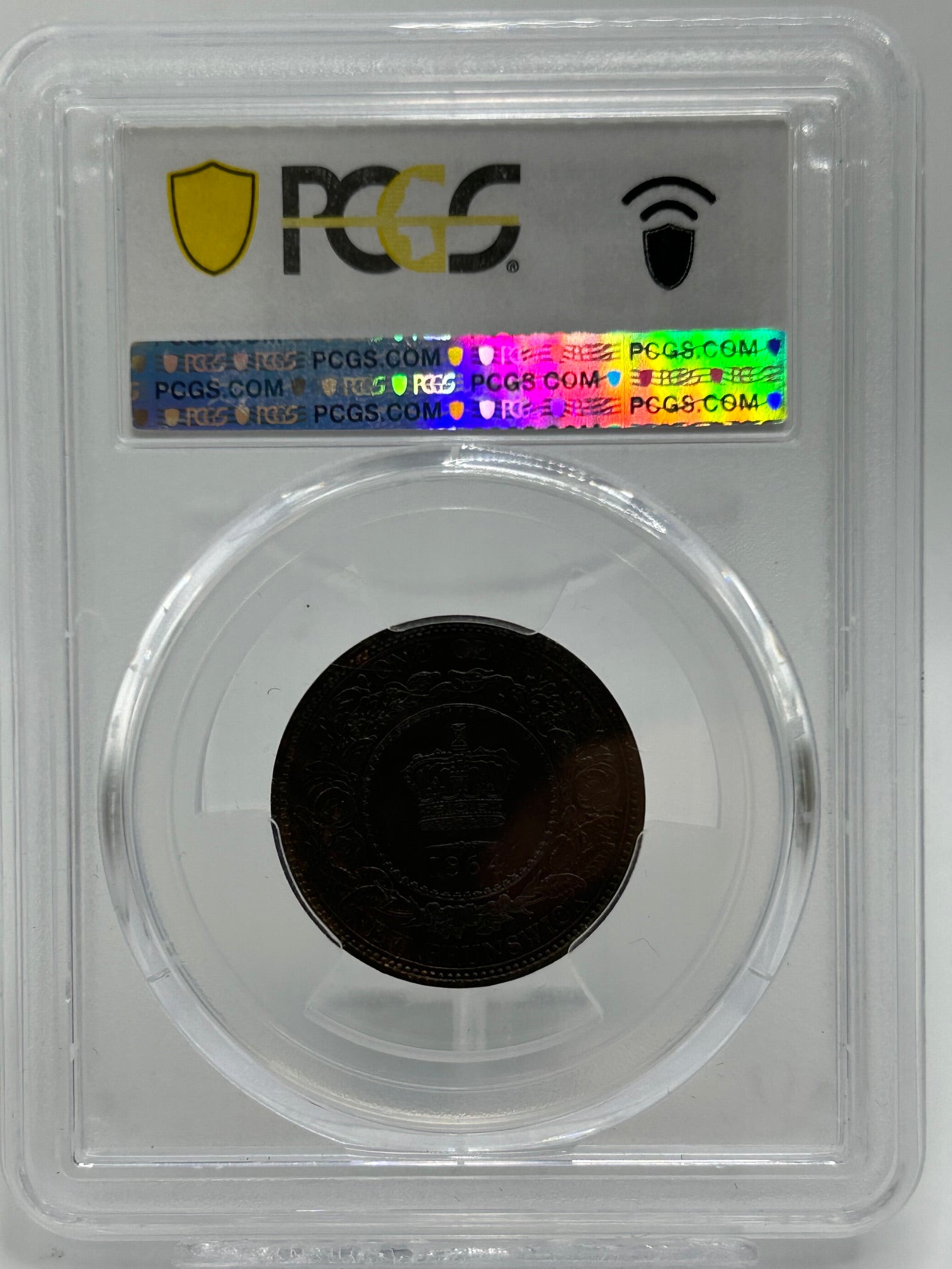 1864 New Brunswick 1 Cent PCGS MS 62 BN Short 6 — Reverse