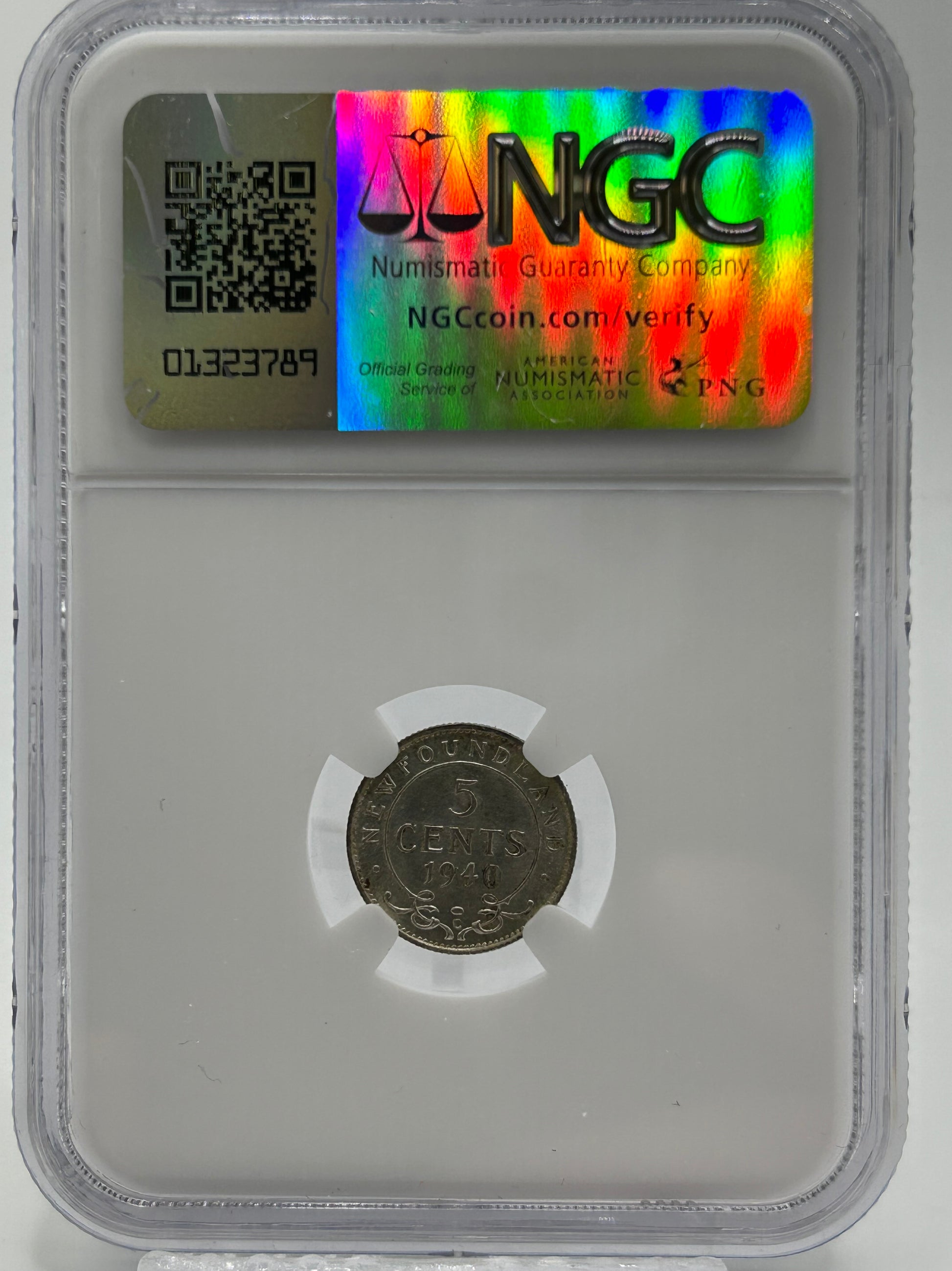 1940C Newfoundland 5 Cents NGC MS 63 — Reverse