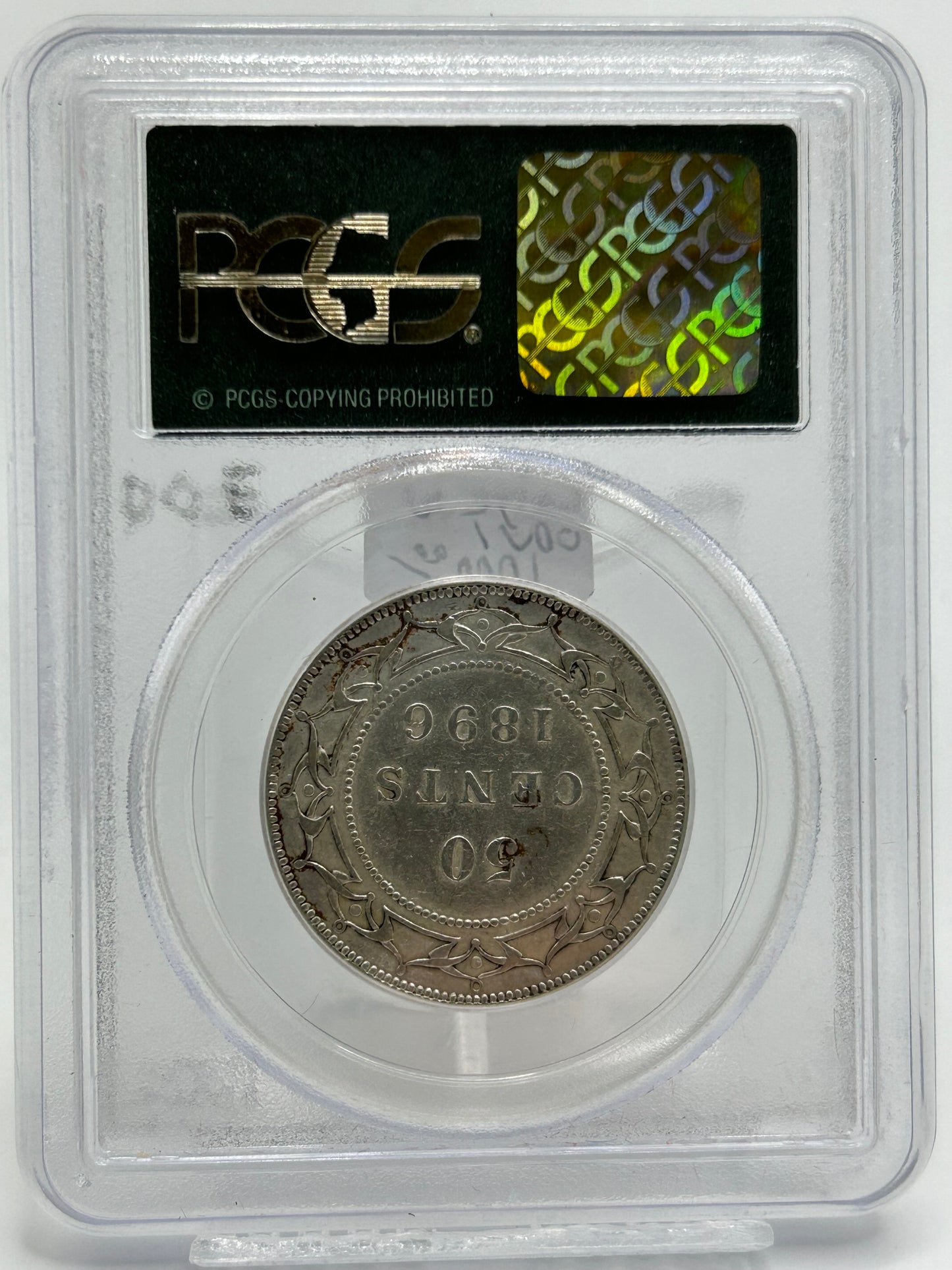 1896 Newfoundland 50 Cents PCGS XF 45 Large W Variety — Reverse