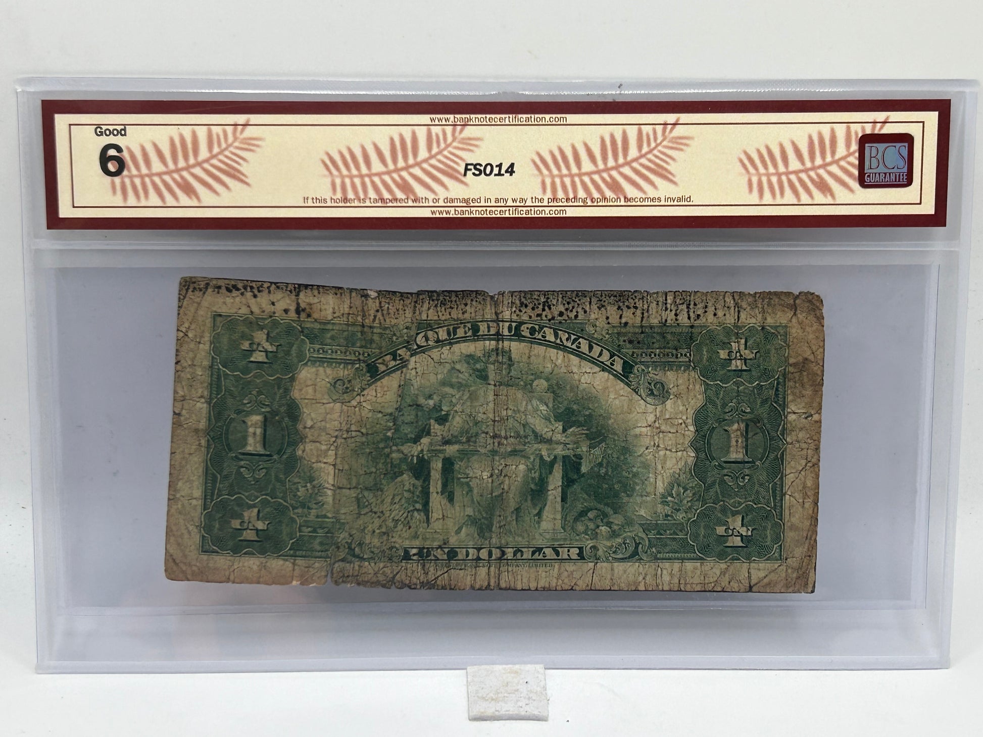 1935 Banque du Canada $1 BC-2 Osborne-Towers French Check Letter A BCS Good 6 - Obverse
