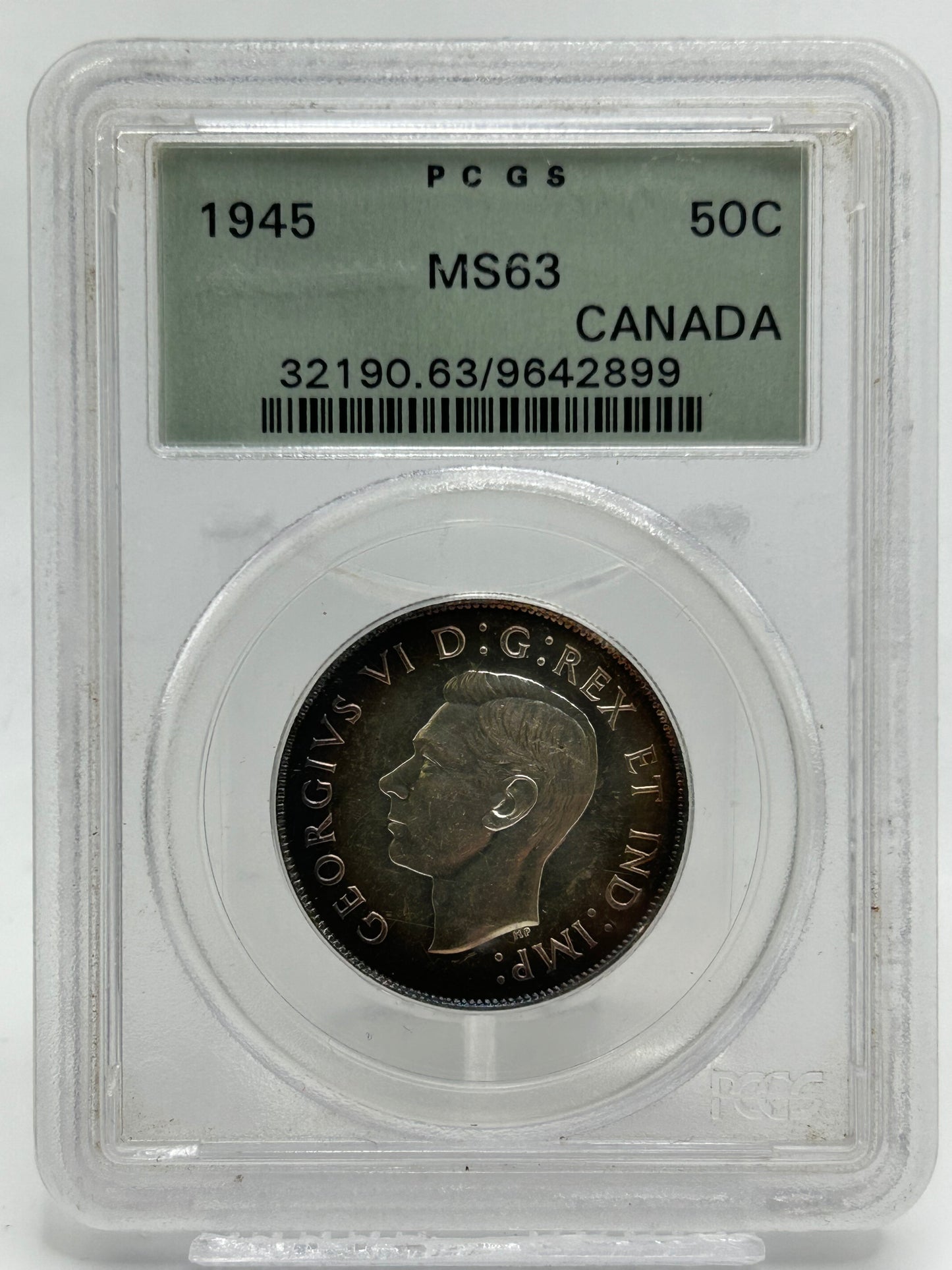 1945 Canada 50 Cents PCGS MS 63 King George VI — Obverse