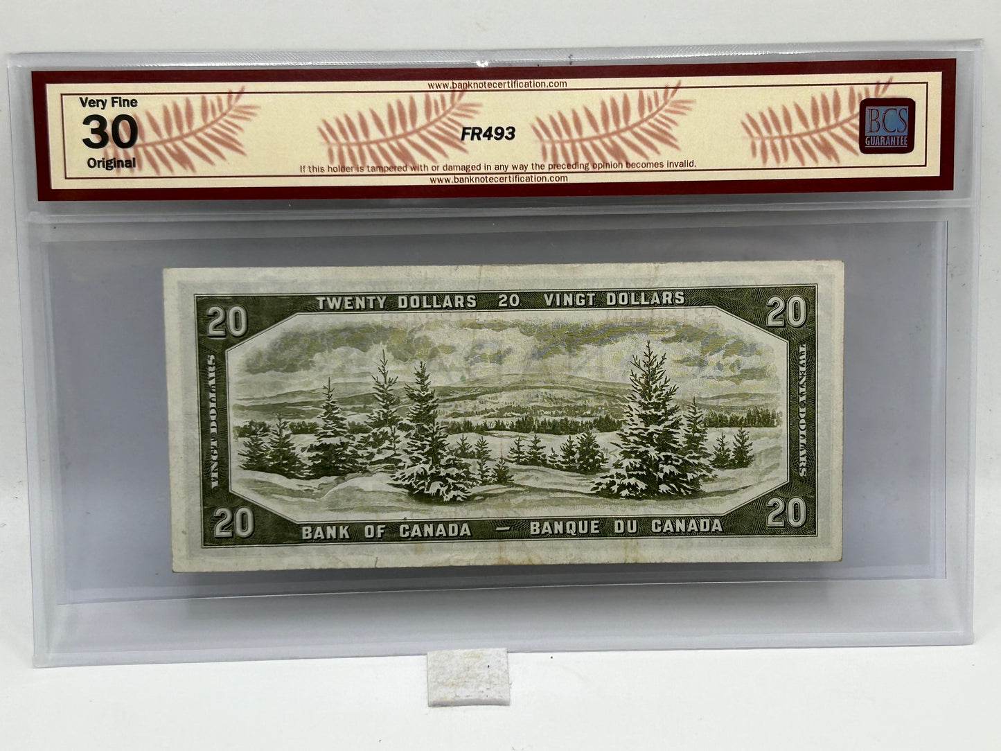 1954 Bank of Canada $20 BC-33a Coyne-Towers Devil's Face BCS Very Fine 30 Original - Reverse