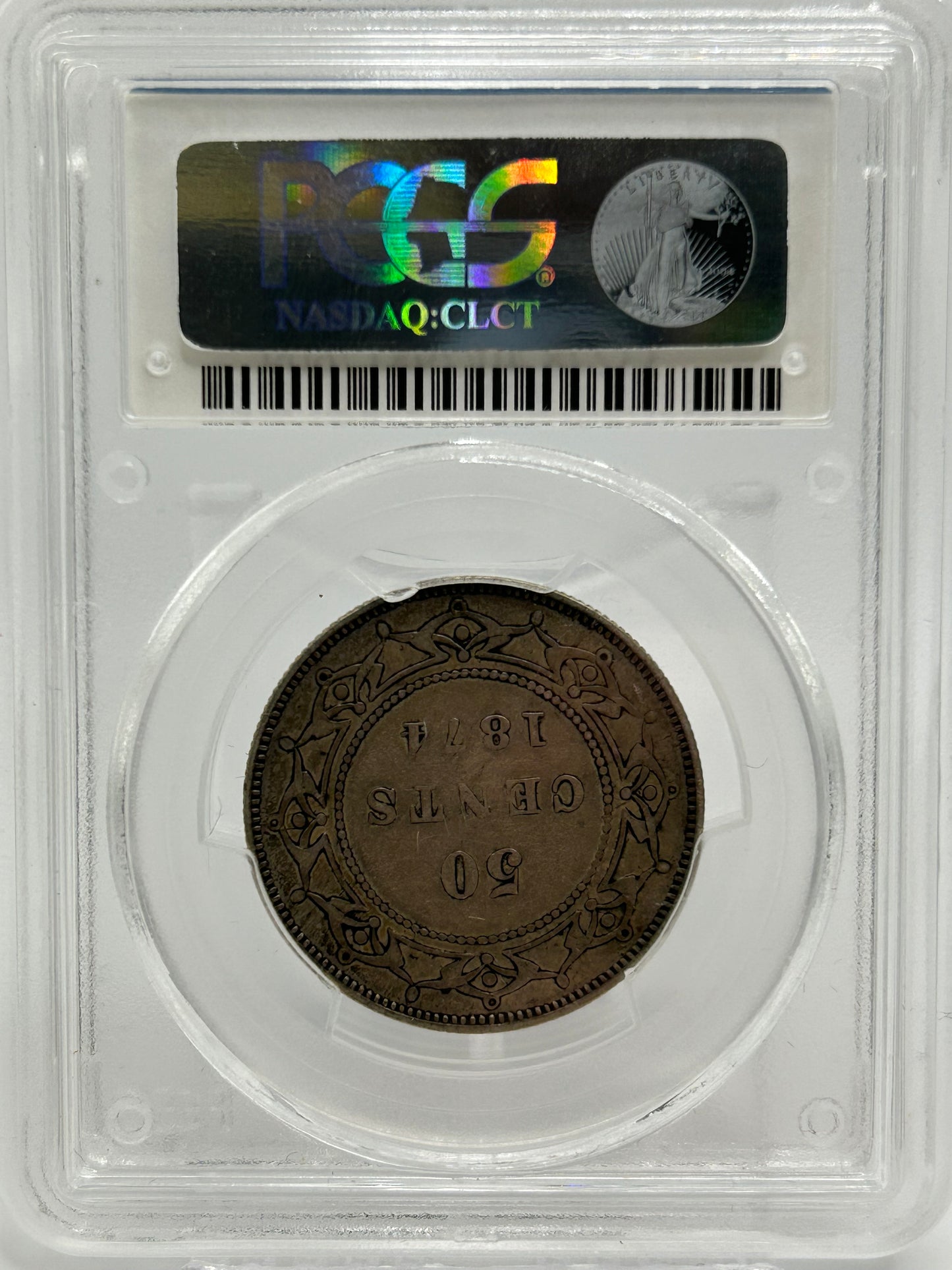 1874 Newfoundland 50 Cents PCGS XF 40 — Reverse