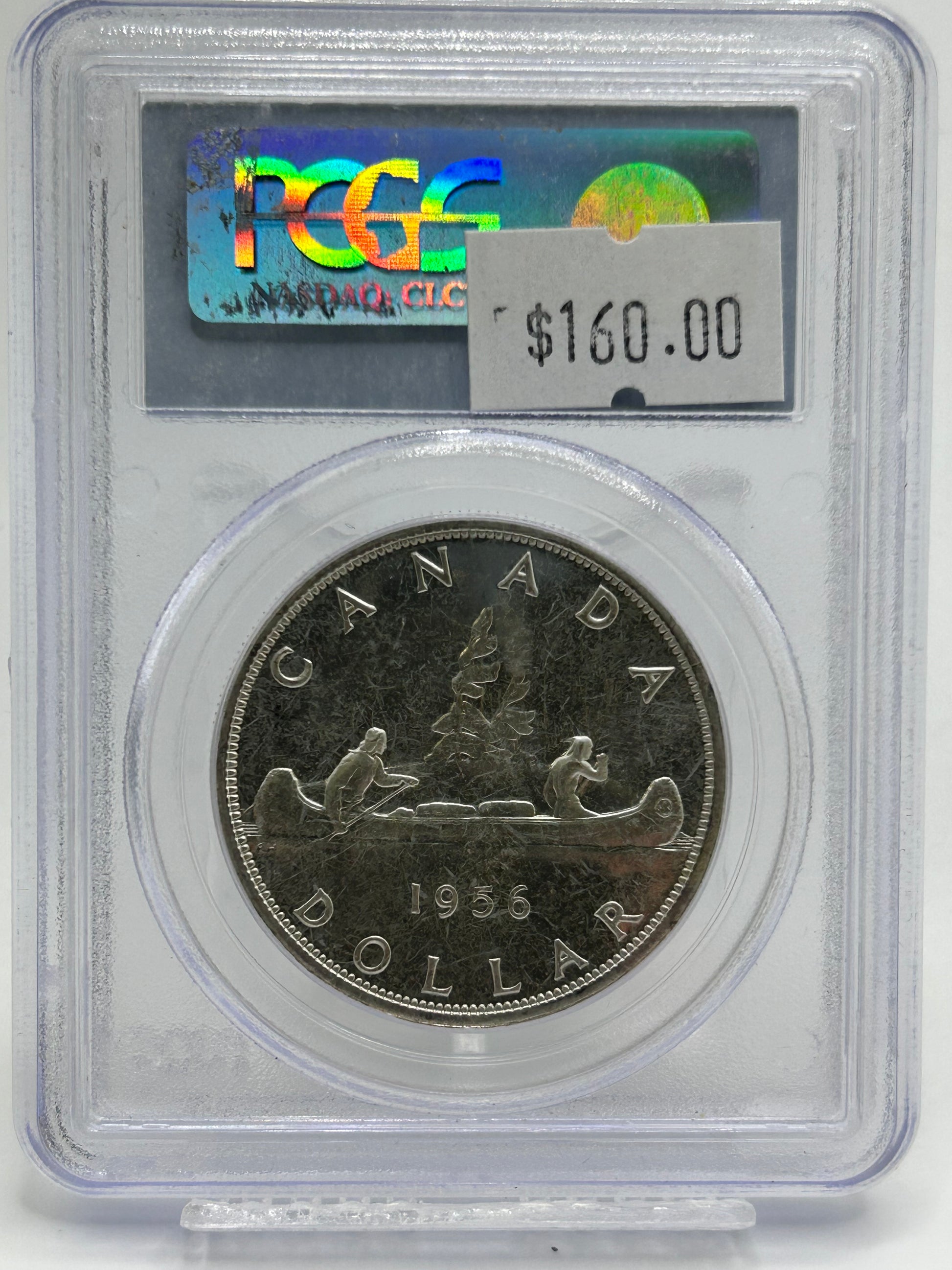 1956 Canada Silver Dollar PCGS PL 64 — Voyageur Reverse