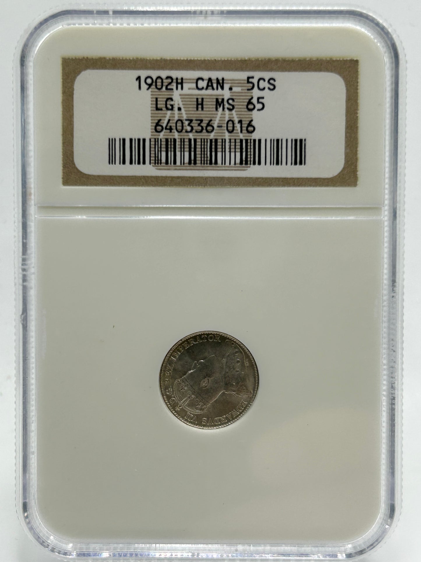 1902H Canada 5 Cents NGC MS 65 Large H — Obverse