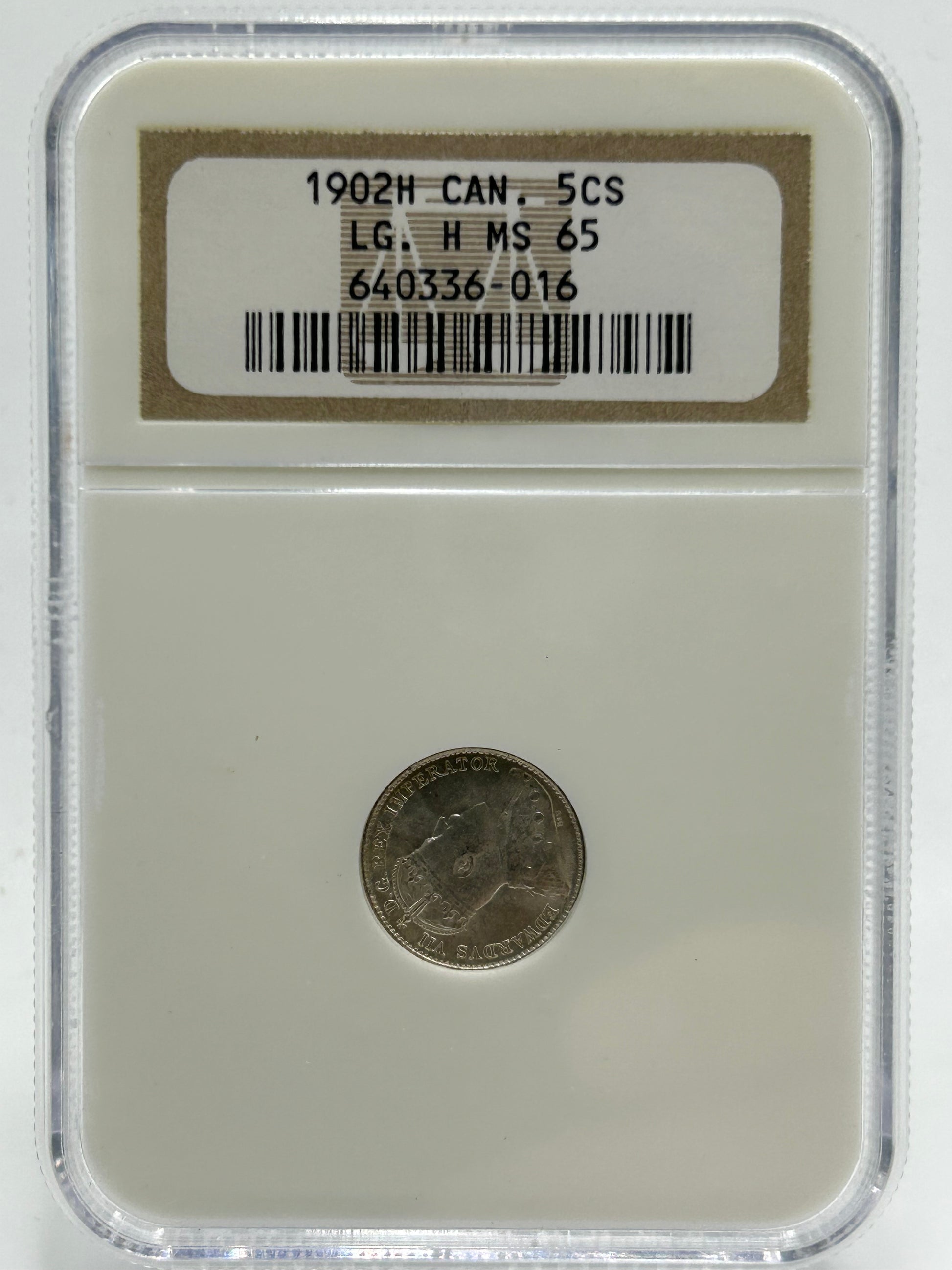 1902H Canada 5 Cents NGC MS 65 Large H — Obverse