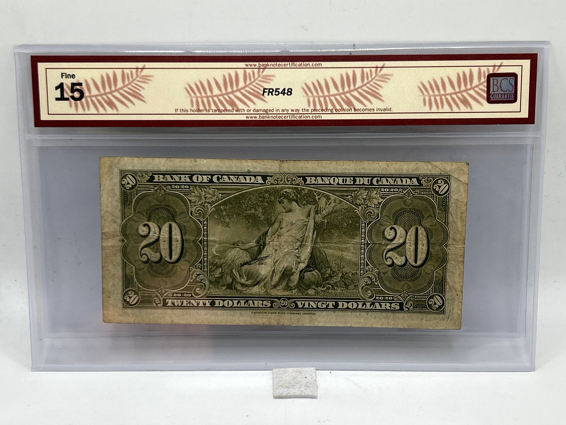 1937 Bank of Canada $20 BC-25b Gordon-Towers BCS Fine 15 - Reverse