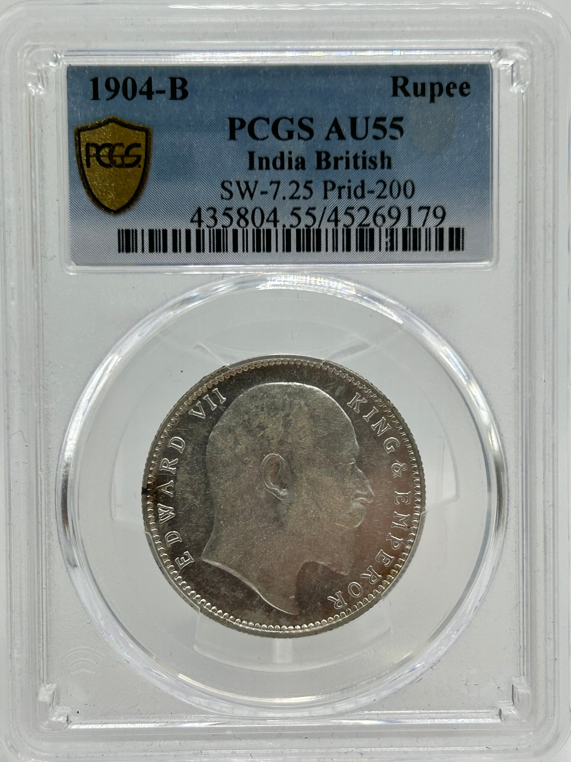 1904-B India British 1 Rupee PCGS AU 55 — Reverse