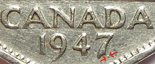 1947 dot 5 cent