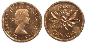canada 1959 1 cent