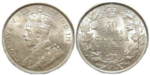 1996 CANADA 50 CENTS PROOF-LIKE HALF-DOLLAR COIN 