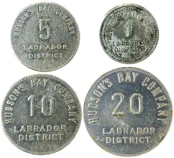Hundson Bay labrador district tokens HBC LABRADOR TOKENS