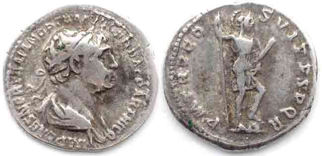 ancient roman denarius of trajan