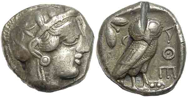 test cut Athens tetradrachm