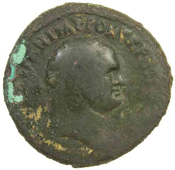 titus sestertius with bronze disease