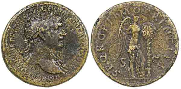 Pitted trajan sestertius