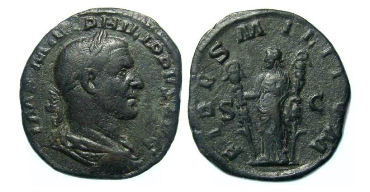 Philip I, AD 244-249. Bronze sestertius